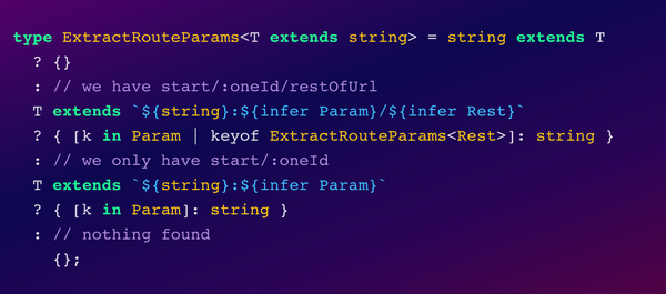 Extract route params type (via Template Literal Types)